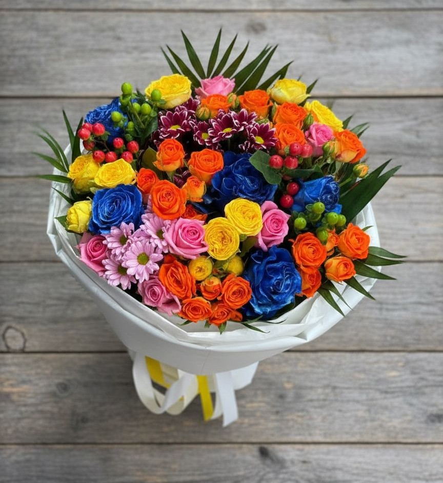 Букет цветов из: Розы и Хризантемы в Сотниковском