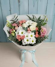 Букет цветов из:  Розы, Лизиантусы и Хризантемы #REPLACE_PRED# Сотниковском