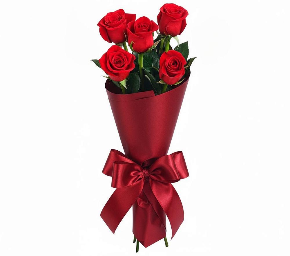 Букет 5 Красных роз Эдлесс Лав в Сотниковском