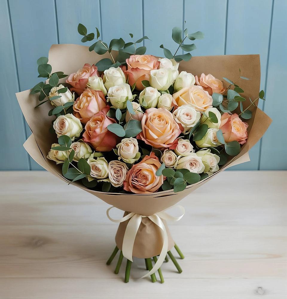 Букет цветов из: Альстромерии и Розы в Сотниковском