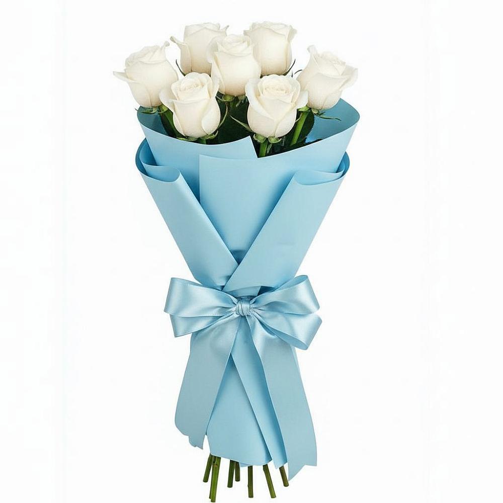 Букет 7 белых роз Проуд в Сотниковском