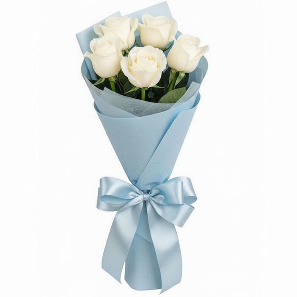 Букет 5 Белых роз Проуд в Сотниковском