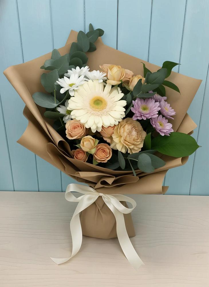 Букет цветов из: Герберы и Хризантемы в Сотниковском