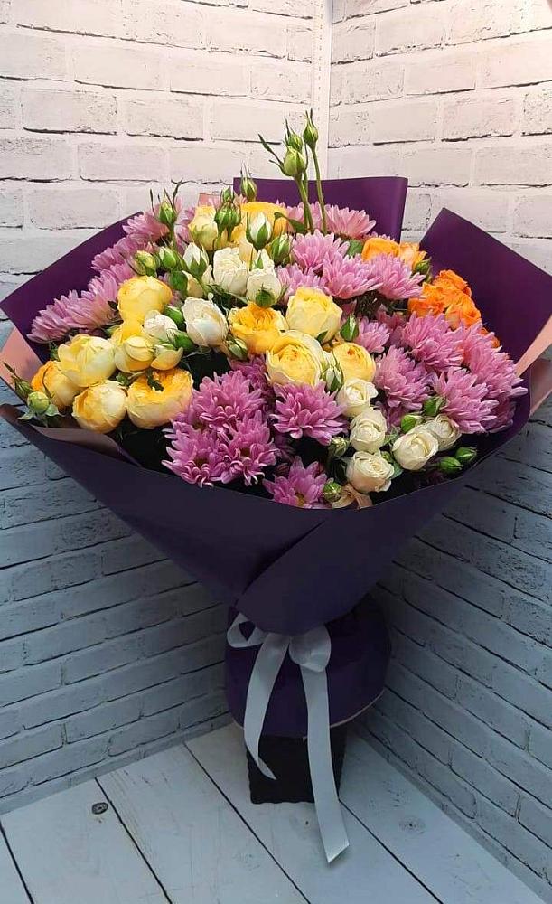 Букет цветов из: Хризантемы и Розы в Сотниковском
