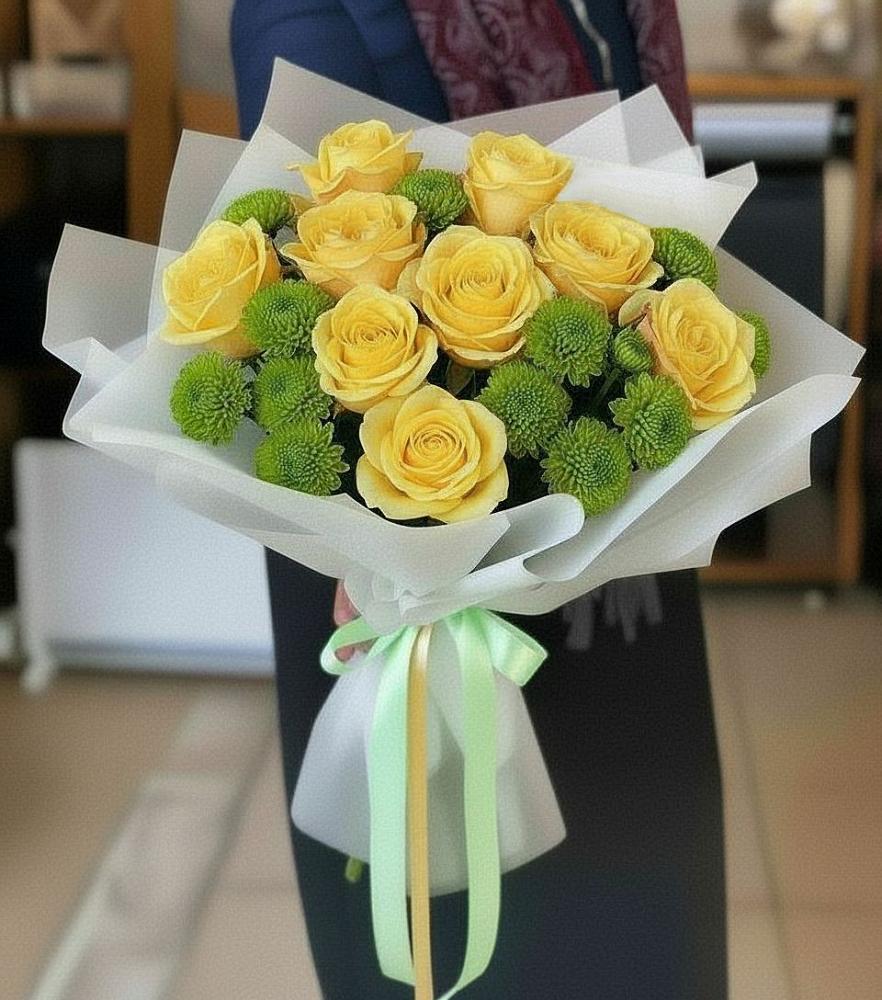 Букет цветов из: Хризантемы и Розы в Сотниковском