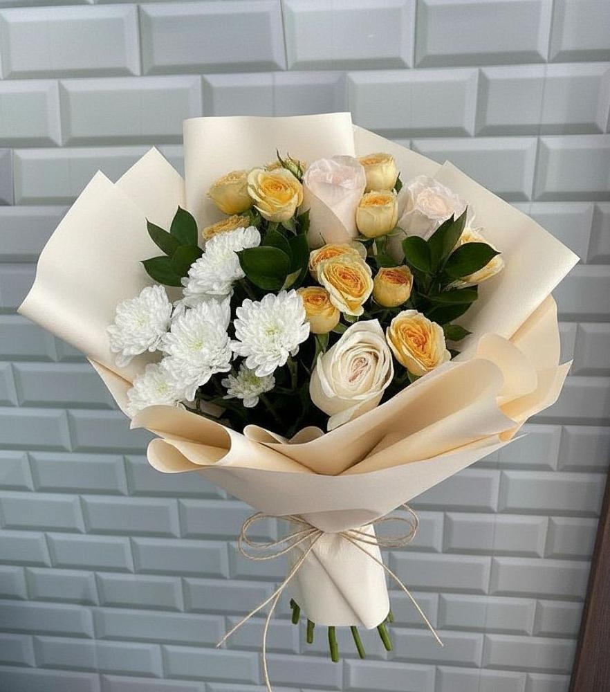 Букет цветов из: Розы и Хризантемы в Сотниковском