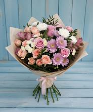 Букет цветов из:  Хризантемы, Розы и Альстромерии в Сотниковском